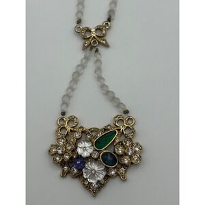 Vintage 1928 Brand Tutti Frutti Rhinestone Beaded Necklace READ